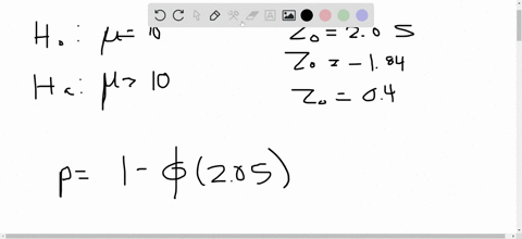 for-the-hypothesis-test-h_0-mu10-against-h_1-mu10-and-variance-known-calculate-the-p-value-for-each-