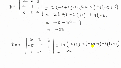 use-cramers-rule-to-solve-each-system-leftbeginarrayl2-x2-y3-z10-4-x-yz-5-5-x-2-y6-z1endarrayright