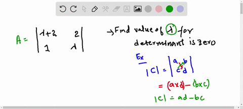 ⏩SOLVED:Find the values of λfor which the determinant is zero ...