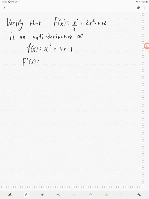 verify-directly-that-f-is-an-antiderivative-of-f-fxfrac13-x32-x2-x2-fxx24-x-1
