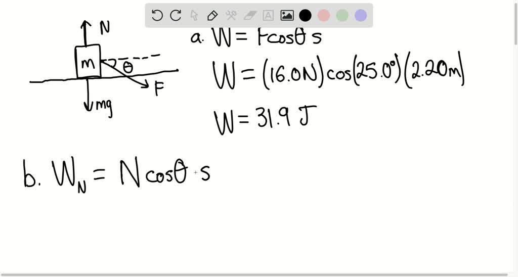 SOLVED:A block of mass 2.50 kg is pushed 2.20 m along a frictionless ...