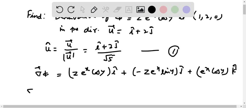 Find the derivative of z e^x cosy at (1,0, π/ 3) in the direction of ...