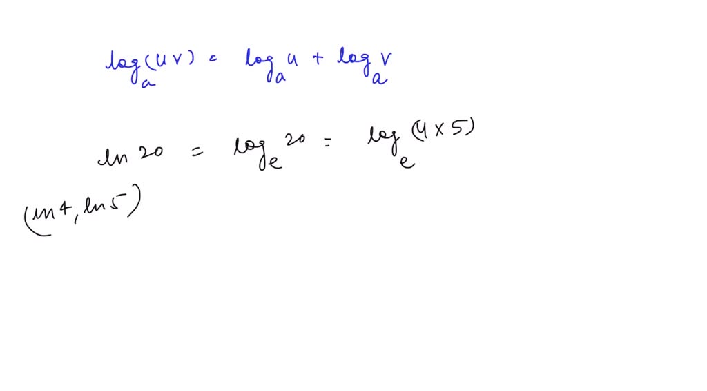 SOLVED: Rewrite the expression in terms of ln4 and ln5 .,ln20. | Numerade