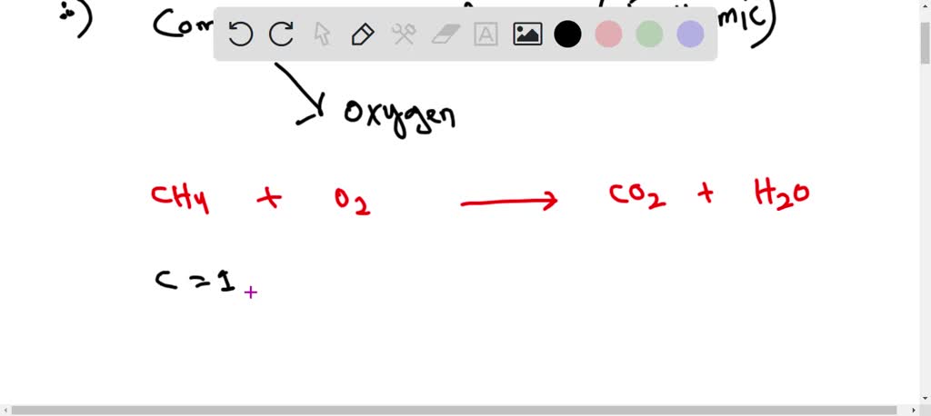 Write a balanced equation for the complete combustion of methane with ...