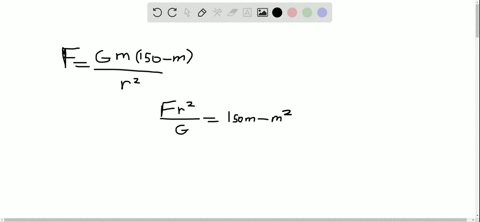 two-spherical-objects-have-a-combined-mass-of-150-mathrmkg-the-gravitational-attraction-between-them