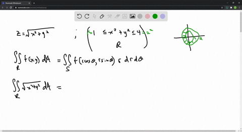 Solved Use Polar Coordinates To Find The Volume Of The Given Solid Below The Cone Z Sqrt X 2 Y 2 And Above The Ring 1 Le X 2 Y 2 Le 4