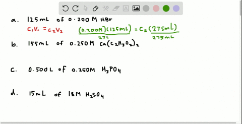 Solved Calculate The New Molarity That Results Wh