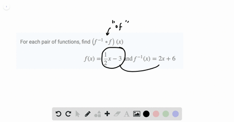for-each-pair-of-functions-find-leftf-1-circ-frightx-fxfrac12-x-3-text-and-f-1x2-x6
