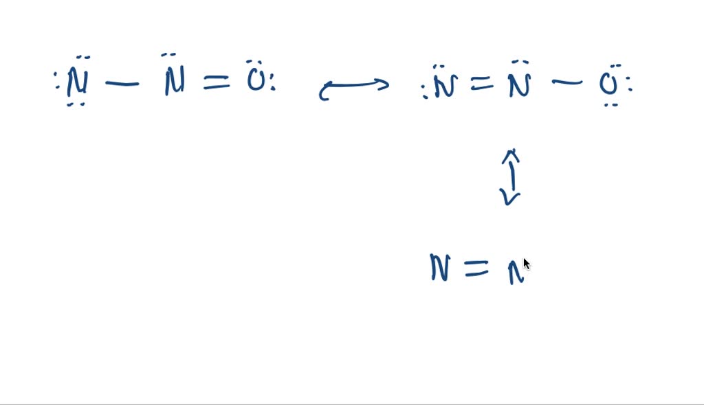 SOLVEDNitrous oxide, N2 O, has a linear structure NNO. Write resonance