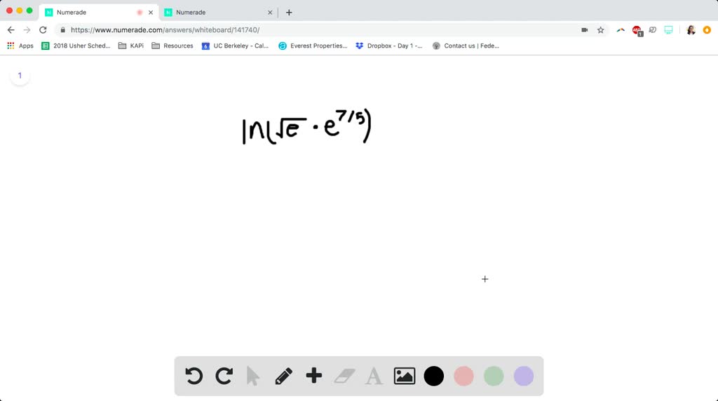 SOLVEDCalculate without using a calculator. ln(√(e) ·e^7 / 5)