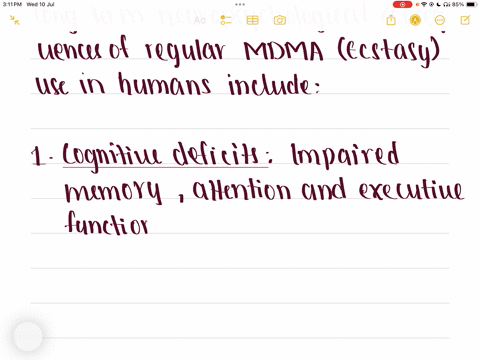 outline-the-long-term-neuropsychological-consequences-of-regular-mdma-ecstasy-use-in-humans