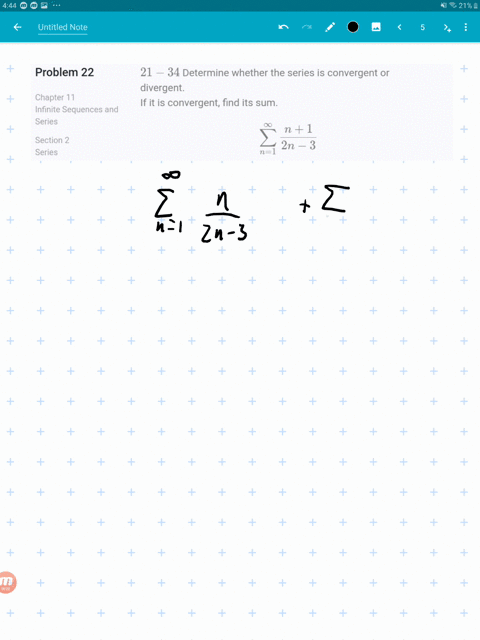 21-34-determine-whether-the-series-is-convergent-or-divergent-if-it-is-convergent-find-its-sum-sum-2