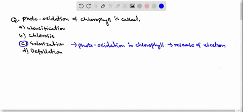 photo-oxidation-of-chlorophyll-is-called-a-intensification-b-chlorosis-c-solarization-d-defoliation