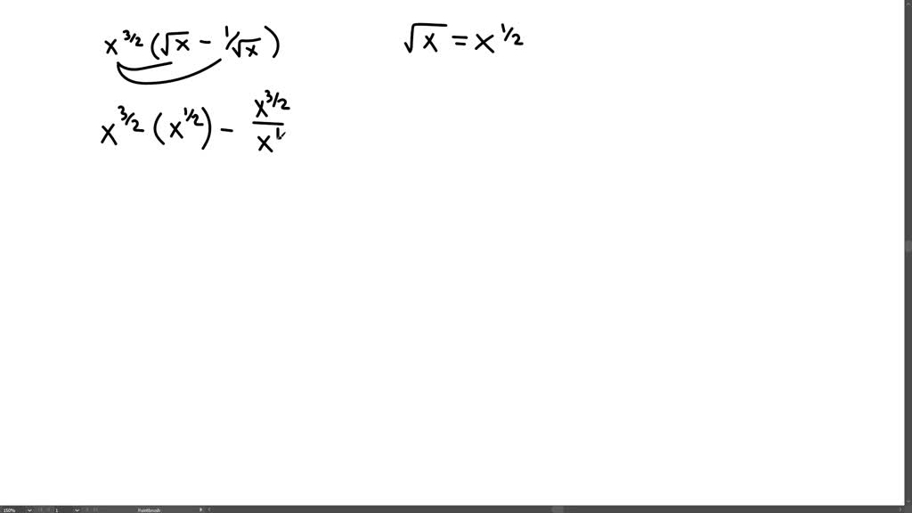 SOLVED:Perform the indicated operations and simplify. x^3 / 2(√(x)-1 ...