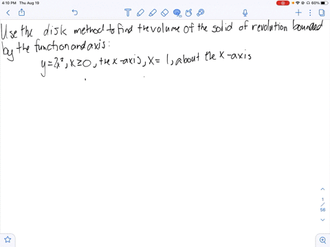 in-problems-11-16-use-the-disk-method-to-find-the-volume-of-the-solid-of-revolution-generated-by-rev