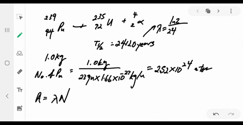 a-by-product-of-some-fission-reactors-is-the-isotope-239-mathrmpu-an-alpha-emitter-having-a-half-lif