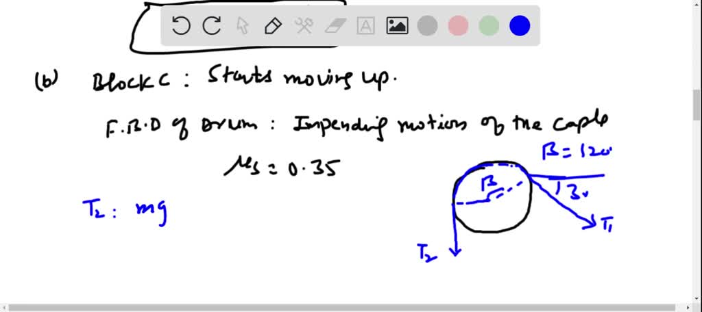 Solve Prob. 118 assuming that drum B is frozen and cannot rotate ...