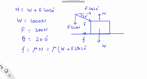 a-1000-mathrmn-crate-is-being-pushed-across-a-level-floor-at-a-constant-speed-by-a-force-vecf-of-300