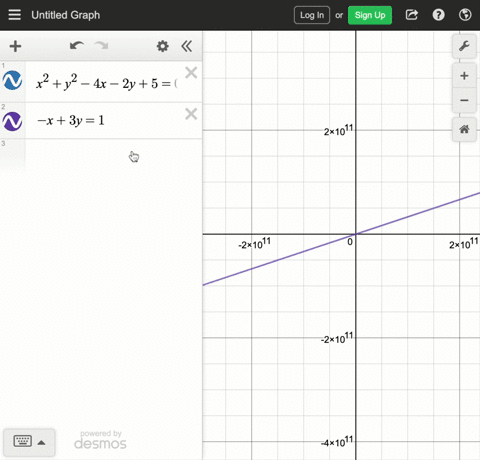 graph-each-equation-and-find-the-points-of-intersection-the-circle-x2y2-4-x-2-y50-and-the-line-x3--2