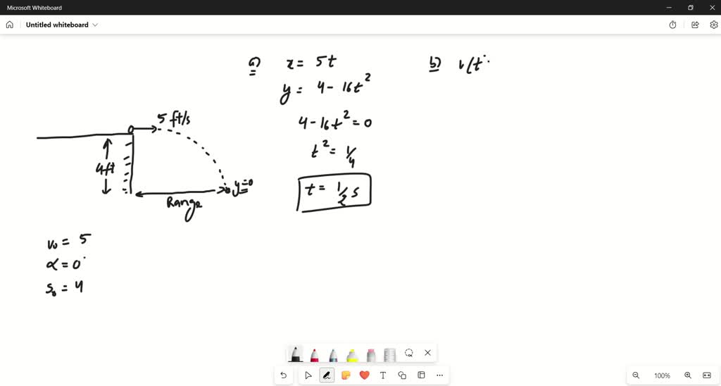 SOLVEDA ball rolls off a table 4 ft high while moving at a constant speed of 5 ft / s. (a) How