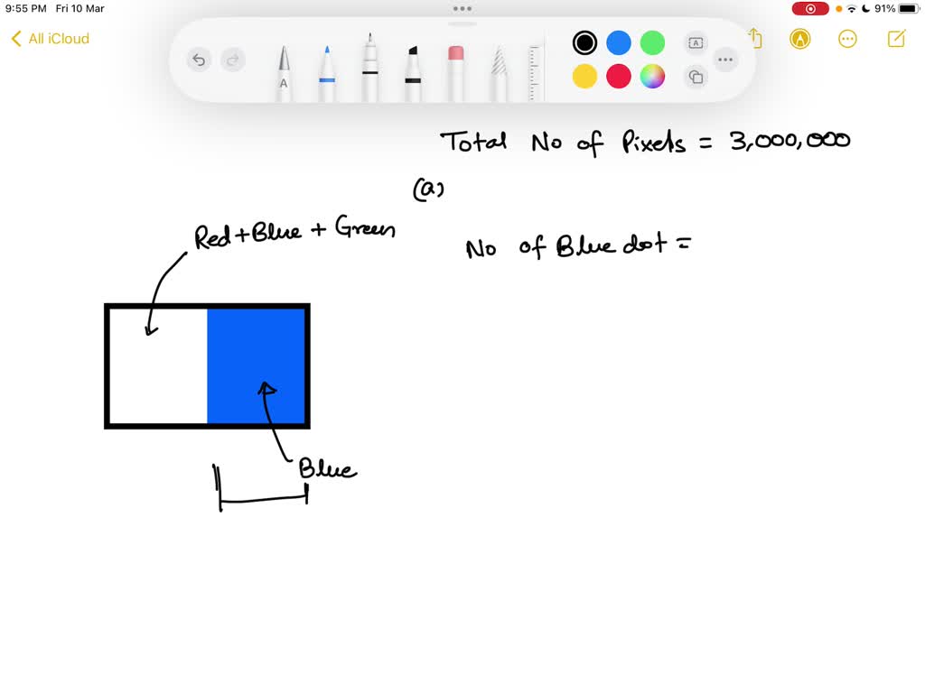 solved-a-tv-screen-is-half-blue-half-white-the-screen-has-3-000-000