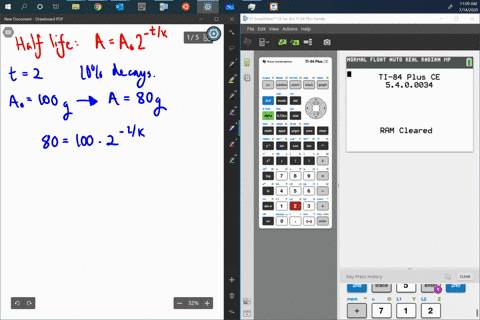 use-a-calculator-to-help-solve-each-problem-in-2-years-20-of-a-radioactive-element-decays-find-its-h