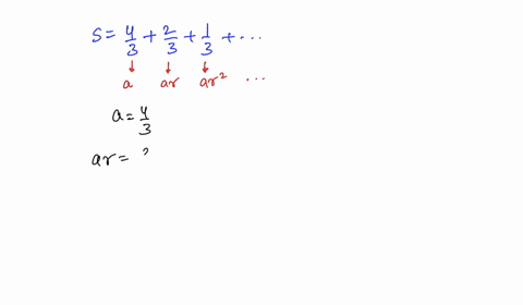 find-each-sum-that-converges-frac43frac23frac13dots