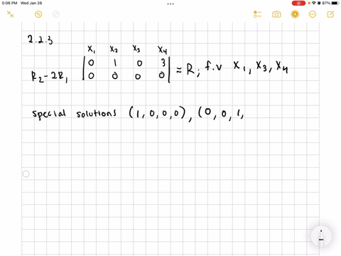 find-the-echelon-form-u-the-free-variables-and-the-special-solutions-aleftbeginarrayllll-0-1-0-3-0-2