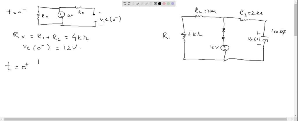 SOLVED:Find vC(t) for t>0 in the network in Fig. P 7.26 using the step ...