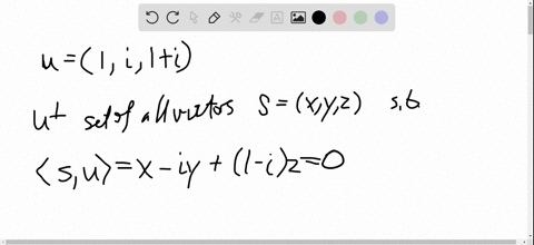 find-an-orthogonal-basis-for-uperp-in-c3-where-u1-i-1i-here-uperp-consists-of-all-vectors-sx-y-z-suc