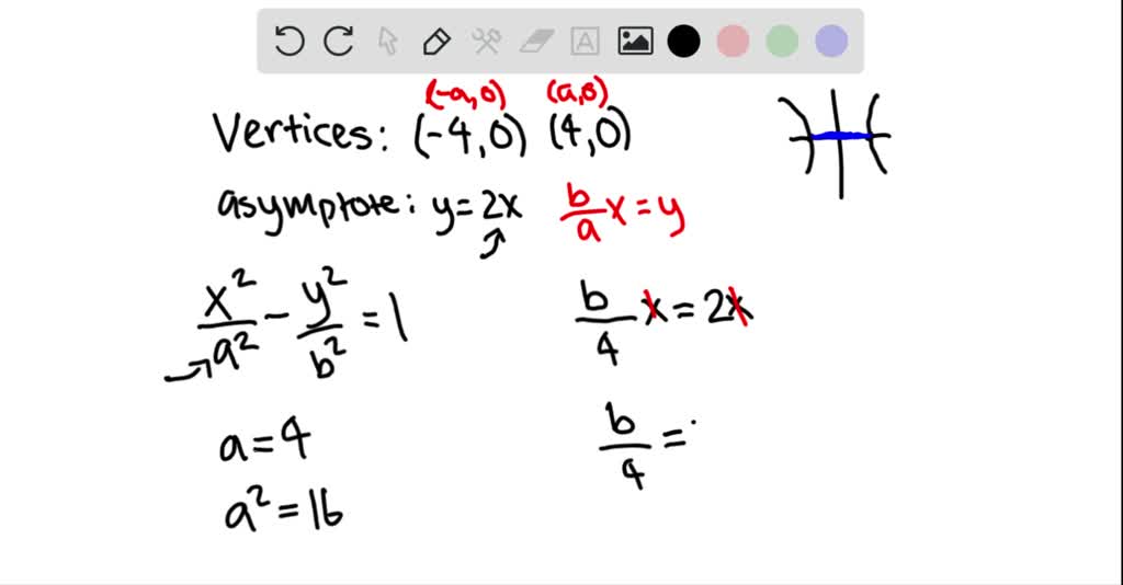 Find an equation for the hyperbola described. Gra…