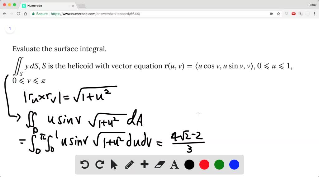 surface integral formula