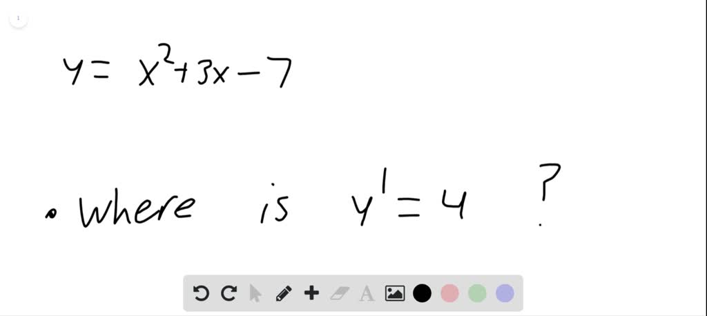 Find The Point On The Graph Of Y 3x2 4x 7 At Wh SolvedLib