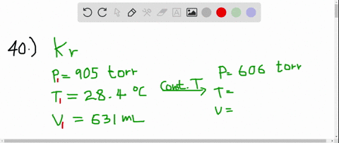 a-a-sample-of-krypton-gas-at-a-pressure-of-905-torr-and-a-temperature-of-284circ-mathrmc-occupies-a-