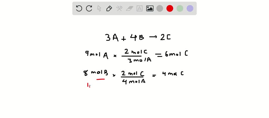SOLVED:Consider the balanced chemical equation: 2 A+B2 2 AB. Given the ...