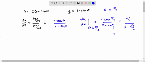 find-d-y-d-x-and-d2-y-d-x2-at-the-given-point-without-eliminating-the-parameter-x2-thetacos-theta-qu