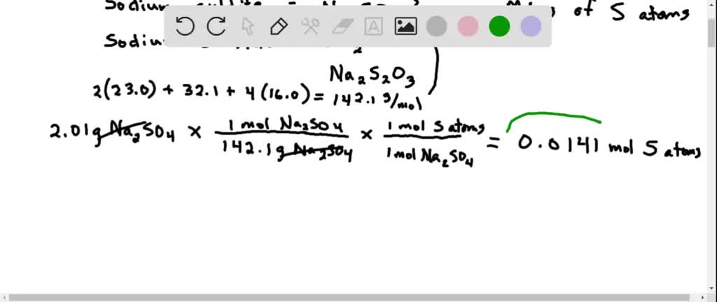 SOLVED: Calculate the number of moles of sulfur atoms present in each ...