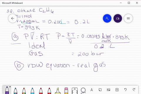 a-mole-of-ethane-is-contained-in-a-200-ml-cylinder-at-373-k-what-is-the-pressure-according-to-a-the-