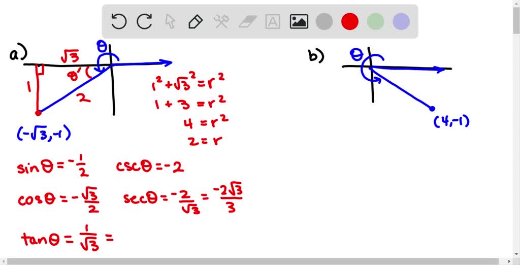 In Exercises 9-12, Determine The Exact Values Of The Six Trigonometric ...