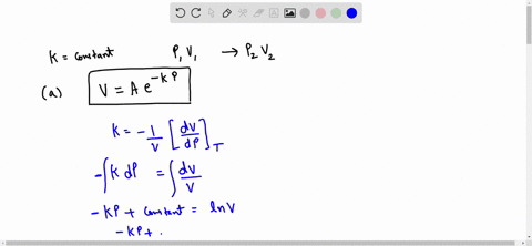 a-substance-for-which-mathrmk-is-a-constant-undergoes-an-isothermal-mechanically-reversible-process-