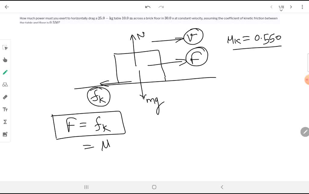 SOLVEDHow much power must you exert to horizontally drag a 25.0kg