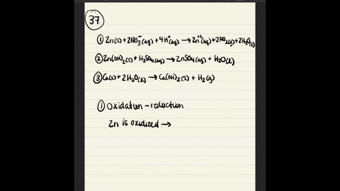 which-two-of-the-following-reactions-are-oxidation-reduction-reactions-explain-your-answer-in-each-c