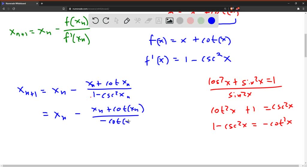 Solved:the Graph Of F(x)=cosx And A Tangent Line To F Through The 