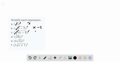 simplify-each-expression-a-sqrtx2-b-sqrtx-52-c-sqrt34-x-83-d-sqrt48-x4-e-4-sqrt2-x2-f-3-sqrt3x13