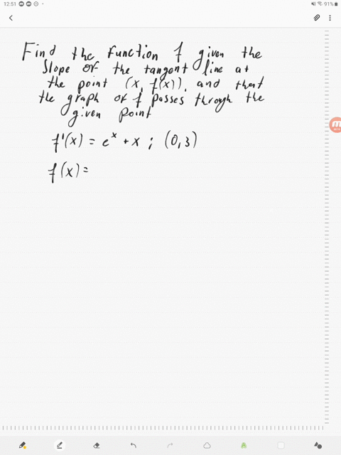 find-the-function-f-given-that-the-slope-of-the-tangent-line-to-the-graph-of-fat-any-point-x-fx-is-3