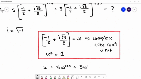 mathrmisqrt-1-then-45leftfrac-12fracmathrmi-sqrt32right3343leftfrac-12fracsqrt3-mathrmi2right335-is-