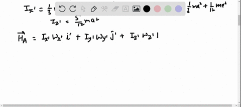 a-thin-homogeneous-square-of-mass-m-and-side-a-is-welded-to-a-vertical-shaft-a-b-with-which-it-forms
