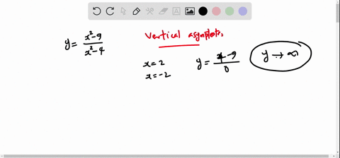 find-the-vertical-asymptotes-if-any-and-the-horizontal-or-oblique-asymptote-if-any-of-yfracx2-9x2-4