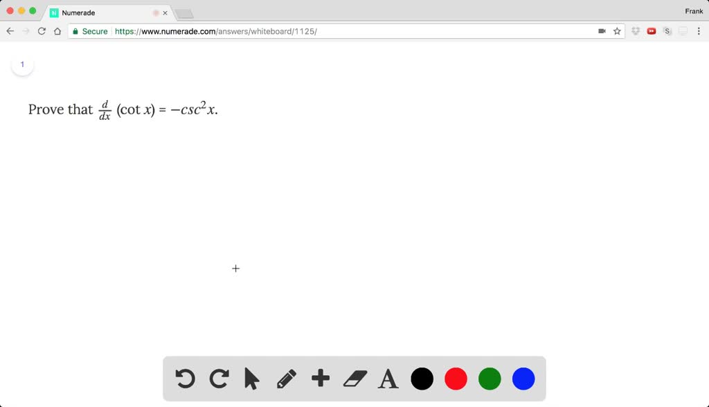 Solved:prove That (d) (dx) (cot X ) = - Csc^2 X.