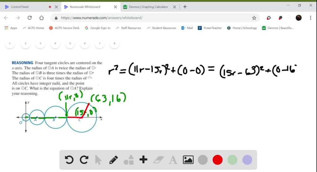 Solved Four Tangent Circles Are Centered On The X